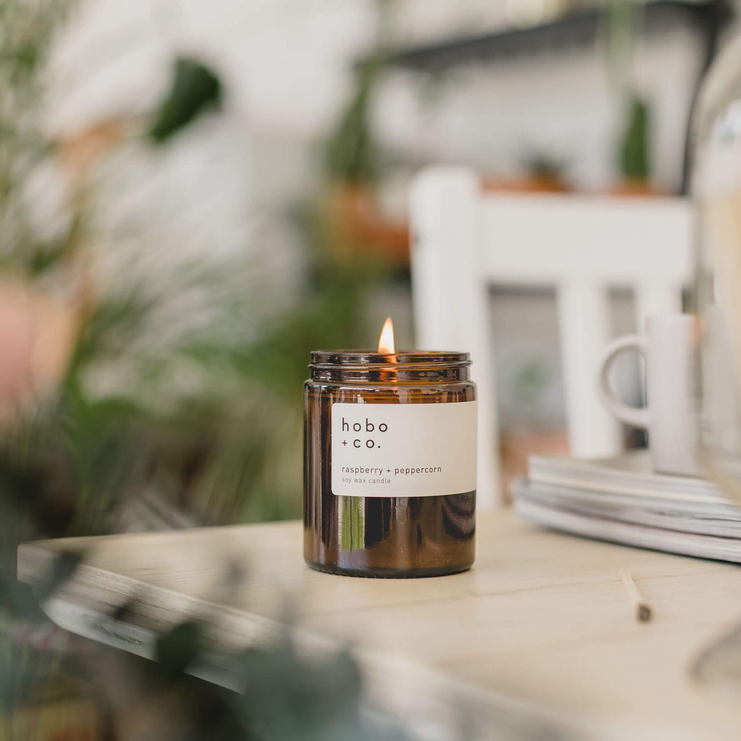 Raspberry & Peppercorn Scented Candle by Hobo & Co.