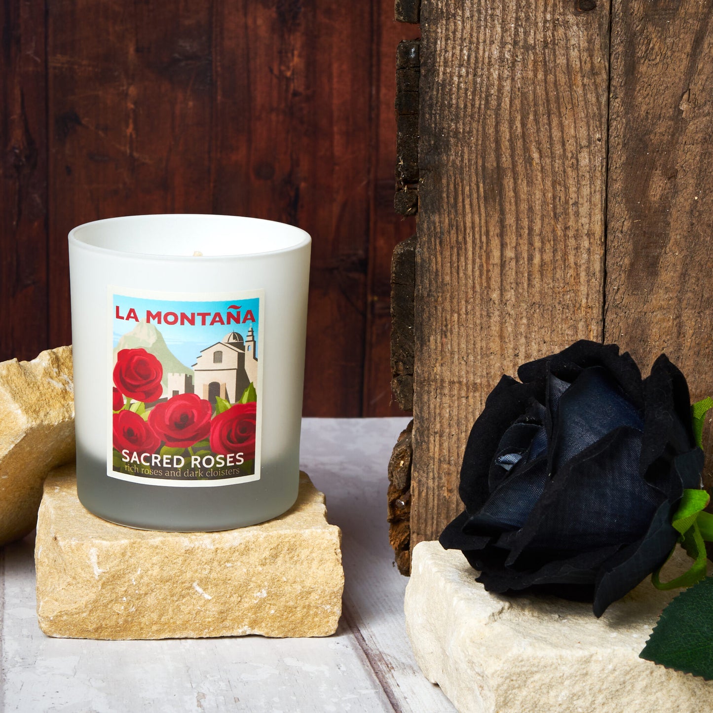 Sacred Roses Scented Candle by La Montaña