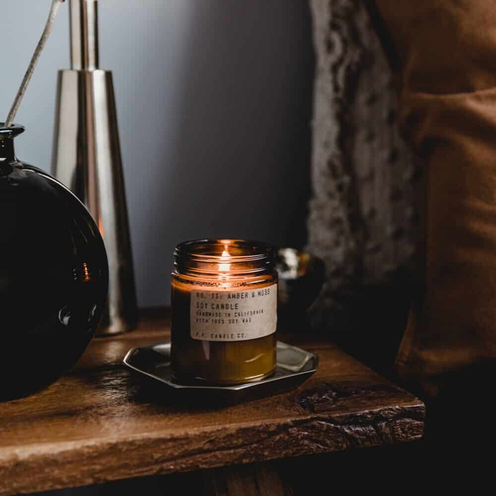 Amber & Moss Scented Candle by P.F. Candle Co.