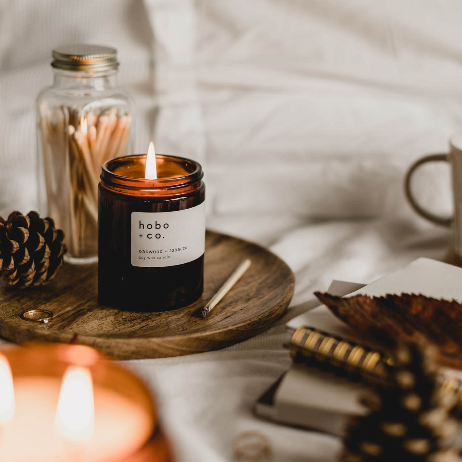 Hobo + Co. Oakwood & Tobacco Scented Candle - Osmology Scented Candles & Home Fragrance